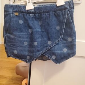 Blue Polka Dot Denim Shorts